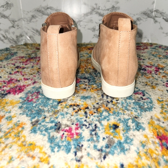Time & Tru Blush Pink Faux Suede Wedge Zip Memory Foam Sneakers Size 8.5 - Picture 6 of 10